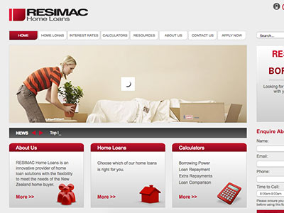 RESIMAC homepage