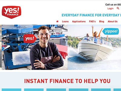 Yes Finance homepage