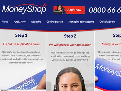 Money Shop homepage
