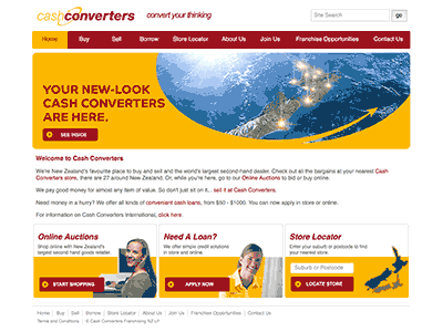 Cash Converters homepage