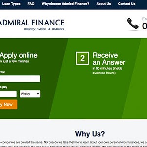 Admiral Finance homepage