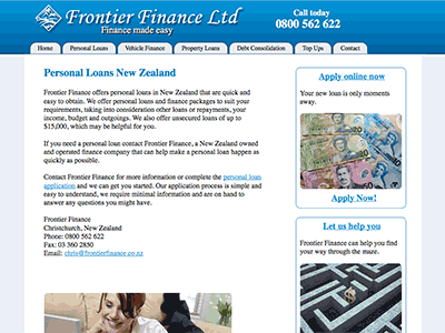 frontier finance personal loans