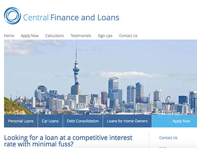 Central Finance Loans homepage