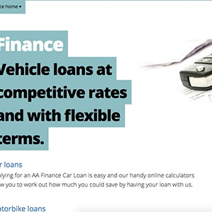 AA Finance homepage