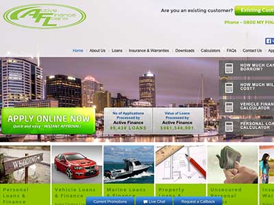 The Active Finance homepage