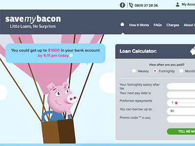 Save My Bacon homepage