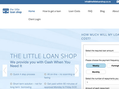 The Little Loan shop homepage