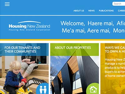 Housing New Zealand homepage