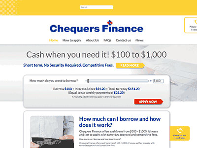chequers finance short-term loans