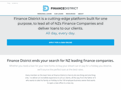 Finance District homepage