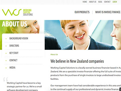 Working Capital Solutions homepage
