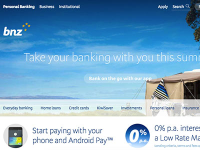 BNZ homepage