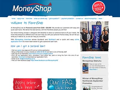 MoneyShop homepage