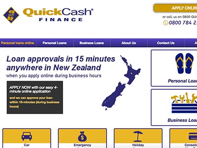 QuickCash Finance homepage