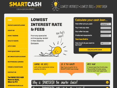 SMARTCASH NZ homepage