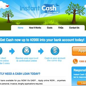 Instant Cash Online homepage