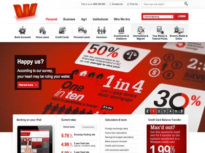 Westpac homepage