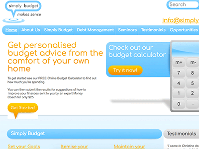 Simply Budget homepage