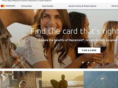 Master Card homepage