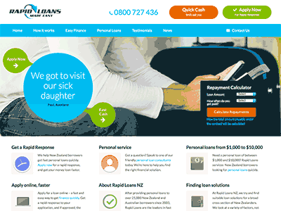 Rapid Loans homepage