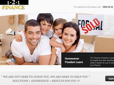 121 Finance homepage