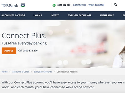 TSB Bank homepage