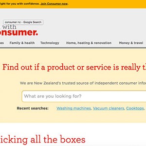 Consumer homepage