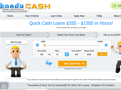 Handy CASH homepage