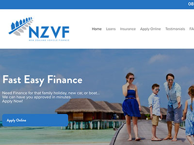 NZ Vehicle Finance homepage