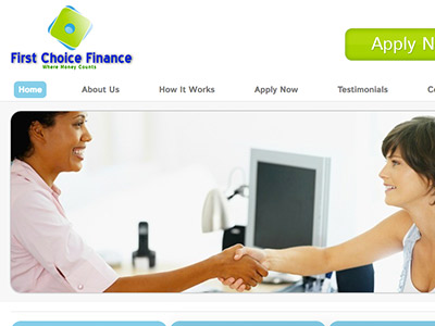 First Choice Finance homepage