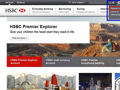 HSBC homepage