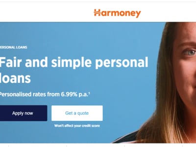 Harmoney homepage